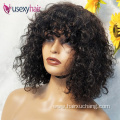 Wholesale cheap cuticle aligned virgin human hair wigs perruque pixie cut wig human hair fringe wig